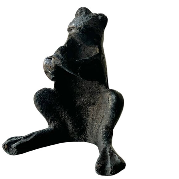 Cast Iron Frog-Shaped Pen Flower or Scissors Holder Desk Organizer 3.5" T Black - Picture 6 of 13